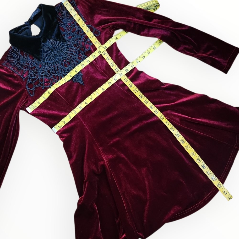 DOLLS KILL x PUNK RAVE "Dramatica" Velvet Skater Dress - Size M - Picture 11 of 14